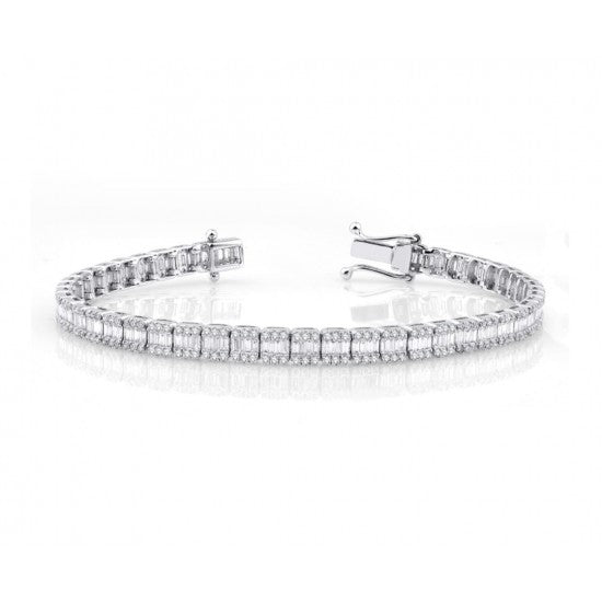 Гривна от бяло злато с диаманти 3.44 карата